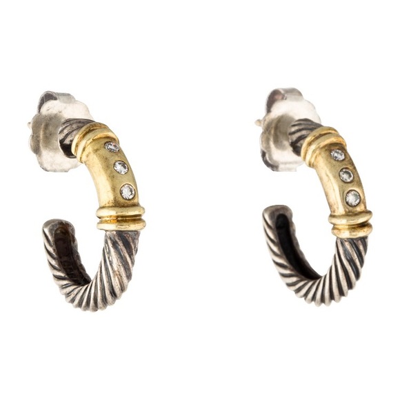 David Yurman Jewelry - David Yurman Metro collection open hoop earrings.